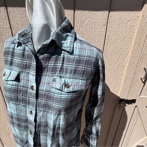 Carhartt Women's Plaid Flannel Shirt - Black and Blue